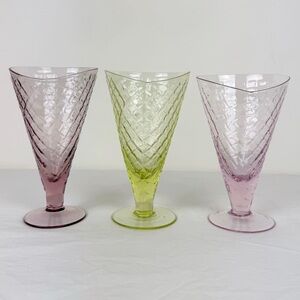 Bormioli Rocco Vintage Colored Ice Cream Glasses (set of 3)